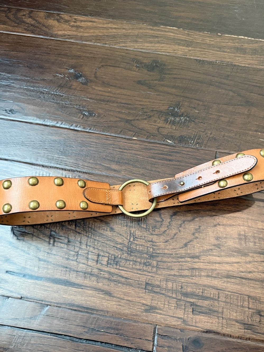 Abercrombie & Fitch Brown Studded Leather Belt